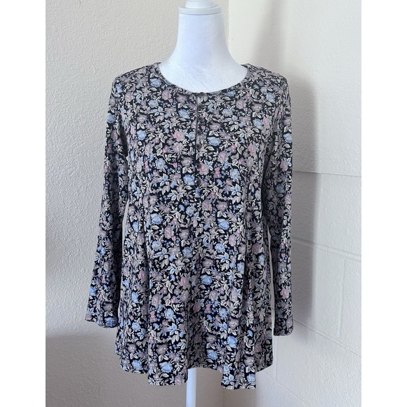 J. Jill Tops - J. Jill Floral Long Sleeve Pleated Coquette Boho Women's Top Size XSP, GUC